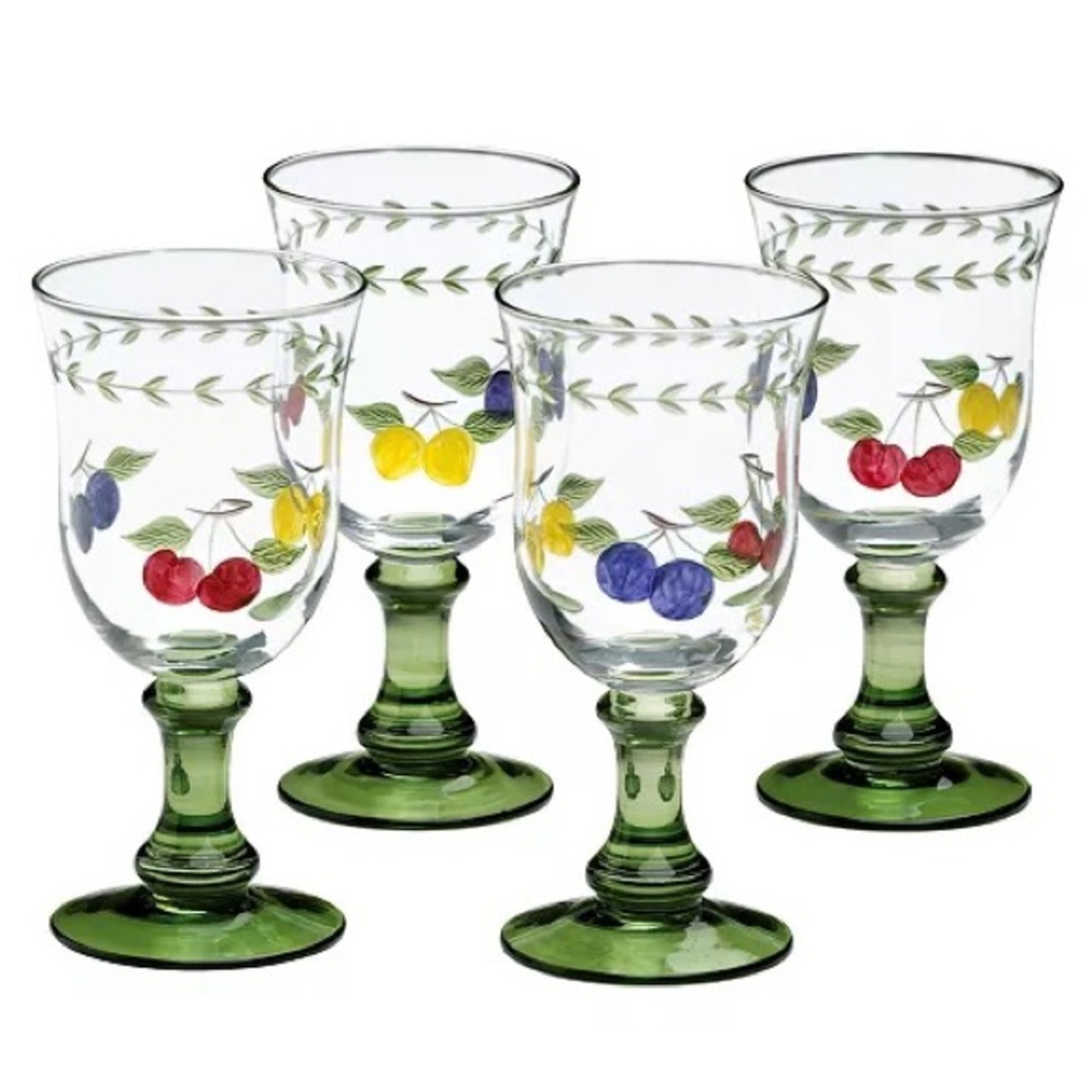 Villeroy and Boch French Garden set of 4 glassware 10oz goblets new in box NIB